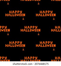 Seamless vector illustration on the theme of Halloween on a black background.
