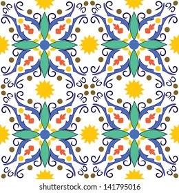 seamless vector illustration of original mediterranean tile