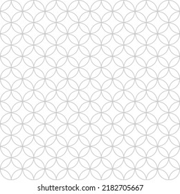 Seamless vector illustration overlapping gray circle lines on white background for use as background or wallpaper.