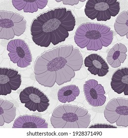 Nahtlose Vektorgrafik-Muster mit bunten Blumen und abstrakten Formen. Schöner floraler Hintergrund kann für Grußkarten, Wallpaper und andere Dekorationen verwendet werden.