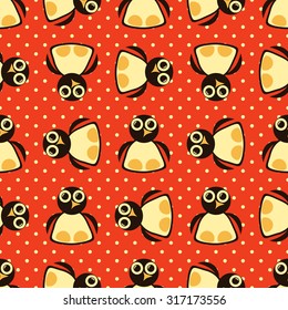 Seamless vector illustration with penguins