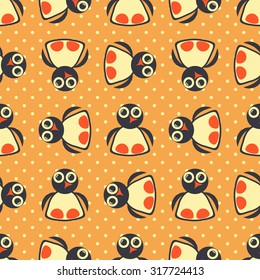 Seamless vector illustration with penguins