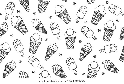 Seamless vector illustration with a picture of ice cream