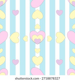 Nahtlose Vektorgrafik eines rosafarbenen Herzmuster-Design für romantische Valentinstag Grußkarten und Baby-Dusche Tapeten Dekorationen