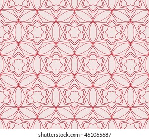 Seamless vector illustration in pink tones with the image of abstract flowers. For the design of greeting cards backgrounds, interior design, textile industry.