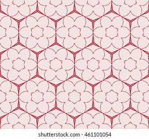 Seamless vector illustration in pink tones with the image of abstract flowers. For the design of greeting cards backgrounds, interior design, textile industry.