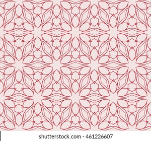 Seamless vector illustration in pink tones with the image of abstract flowers. For the design of greeting cards backgrounds, interior design, textile industry.