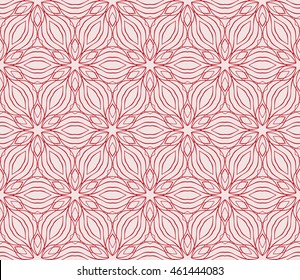 Seamless vector illustration in pink tones with the image of abstract flowers. For the design of greeting cards backgrounds, interior design, textile industry.