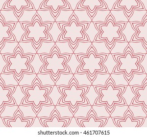 Seamless vector illustration in pink tones with the image of abstract flowers. For the design of greeting cards backgrounds, interior design, textile industry.