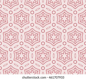 Seamless vector illustration in pink tones with the image of abstract flowers. For the design of greeting cards backgrounds, interior design, textile industry.