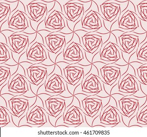 Seamless vector illustration in pink tones with the image of abstract flowers. For the design of greeting cards backgrounds, interior design, textile industry.