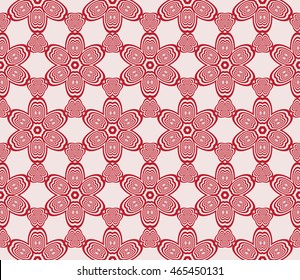 Seamless vector illustration in pink tones with the image of abstract flowers. For the design of greeting cards backgrounds, interior design, textile industry.