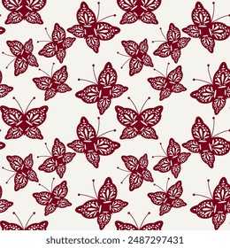 Seamless vector illustration print pattern background wallpaper with butterflies summer spring for textile, paper, pack etc 