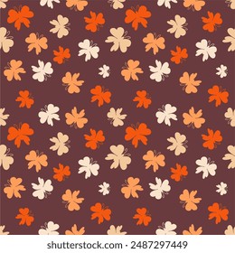 Seamless vector illustration print pattern background wallpaper with butterflies summer spring for textile, paper, pack etc 