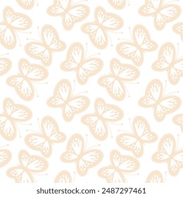 Seamless vector illustration print pattern background wallpaper with butterflies summer spring for textile, paper, pack etc 