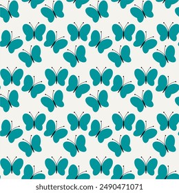 Seamless vector illustration print pattern background wallpaper with butterflies summer spring for textile, paper, pack etc 