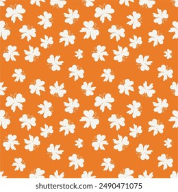 Seamless vector illustration print pattern background wallpaper with butterflies summer spring for textile, paper, pack etc 