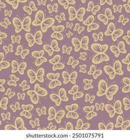 Seamless vector illustration print pattern background wallpaper with butterflies summer spring for textile, paper, pack etc 