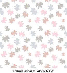 Seamless vector illustration print pattern background wallpaper with butterflies summer spring for textile, paper, pack etc 