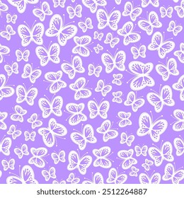 Papel de parede de fundo de padrão de impressão de ilustração de vetor sem costura com borboletas primavera de verão para têxtil, papel, pacote etc 