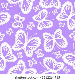Seamless vector illustration print pattern background wallpaper with butterflies summer spring for textile, paper, pack etc 