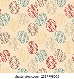 Seamless vector illustration print pattern with Easter eggs decorative background for paper, pack, textile etc 