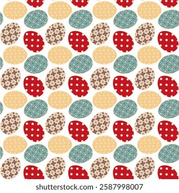 Seamless vector illustration print pattern with Easter eggs decorative background for paper, pack, textile etc 