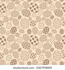 Seamless vector illustration print pattern with Easter eggs decorative background for paper, pack, textile etc 