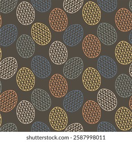 Seamless vector illustration print pattern with Easter eggs decorative background for paper, pack, textile etc 