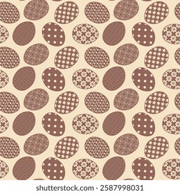 Seamless vector illustration print pattern with Easter eggs decorative background for paper, pack, textile etc 