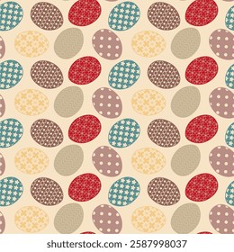 Seamless vector illustration print pattern with Easter eggs decorative background for paper, pack, textile etc 