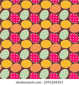 Seamless vector illustration print pattern with Easter eggs decorative background for paper, pack, textile etc