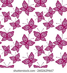 Seamless vector illustration print pattern background wallpaper with butterflies summer spring for textile, paper, pack etc	
