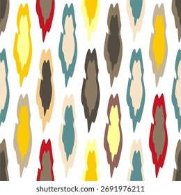 Seamless vector illustration print wallpapaer pattern with color spots paint retro style multicolor background for pack, paper, textile etc 