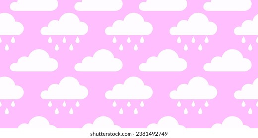 Ilustración vectorial sin igual con lluvia sobre fondo rosado