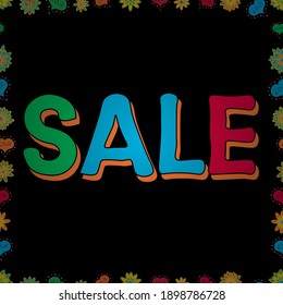 Seamless. Vector illustration. Special Offer Sale Paper Tag, Banner, Poster or Flyer design on black, green and blue background, Creative. Illustration in black, green and blue colors.