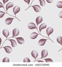 Seamless vector illustration of stylized leaves in pastel colors. For decorating textiles, packaging and wallpaper.