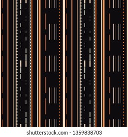 Seamless vector illustration of stylized road and highway pattern with dotted lines, rectangles and stripes. This bright stylish seamless repeat pattern is perfect for gift, cards, wallpaper,