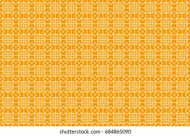 Seamless vector illustration with from the transformation of geometric shape. For the design, printing, greeting cards. orange color