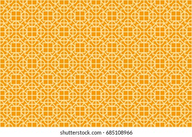Seamless vector illustration with from the transformation of geometric shape. For the design, printing, greeting cards. orange color