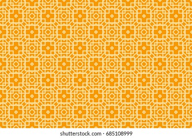 Seamless vector illustration with from the transformation of geometric shape. For the design, printing, greeting cards. orange color