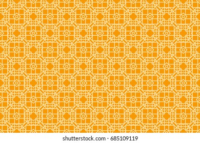 Seamless vector illustration with from the transformation of geometric shape. For the design, printing, greeting cards. orange color