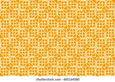 Seamless vector illustration with from the transformation of geometric shape. For the design, printing, greeting cards. orange color