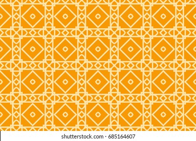 Seamless vector illustration with from the transformation of geometric shape. For the design, printing, greeting cards. orange color