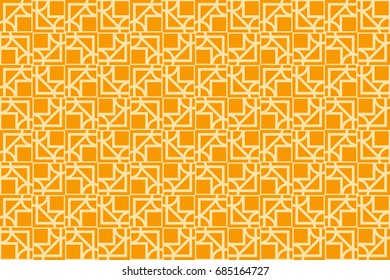 Seamless vector illustration with from the transformation of geometric shape. For the design, printing, greeting cards. orange color