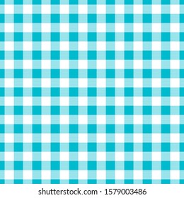 Seamless, vector illustration of turqoise checkered pattern useful for textile design.