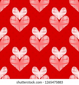 Seamless vector illustration of Valentine's Day. Decorative striped heart