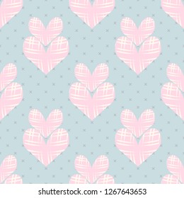 Seamless vector illustration of Valentine's Day. Decorative striped heart
