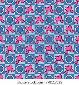 Seamless vector illustration of Valentine's Day. Pattern of geometric shapes, decorative heart