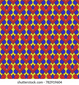 Seamless vector illustration of a Valentine's day background. Pattern of abstract decorative hearts